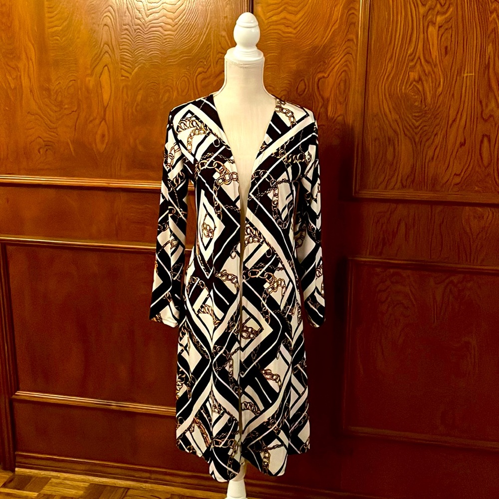 Women’s Medium Black/White/Gold Duster